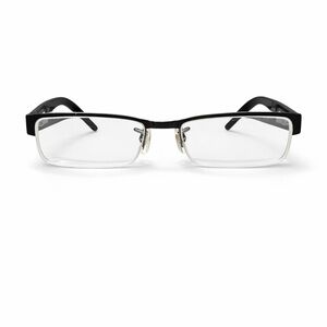 Ray-Ban Unisex Black and Silver Rectangular Eyeglasses